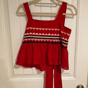 Carolina K Red Tank Top Open Back Size XS
